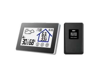 Touch screen indoor and outdoor electronic thermometer and hygrometer wireless thermometer and hygrometer