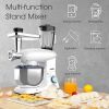 6 Speed Stand Electric Mixer, Tilt Head Kitchen Mixer with Meat Grinder and Juice Blender, 6 Quarts  Food Mixer - White