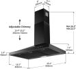 Range Hood 36 inch Black Wall Mount Range Hood in Black Stainless Steel Kitchen Vent Hood