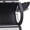 BBQ Charcoal Smoker with Bottom Shelf Black Heavy XXXL