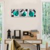 Large Turquoise Wall Art Rose Canvas Prints Black and Teal Flower Paintings Pictures for Living Room Bedroom Kitchen Home Decorations