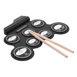 USB hand roll electronic drum (Color: Black)