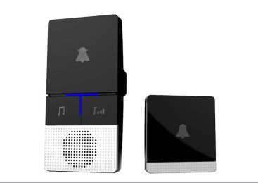 Remote Control Electronic Doorbell Caller For The Elderly (Color: Black, Style: 2doorbell to 1waterproof but)