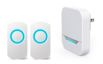 Remote Control Electronic Doorbell Caller For The Elderly (Color: White, Style: 2door bell to1 self generatin)