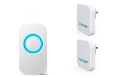 Remote Control Electronic Doorbell Caller For The Elderly (Color: White, Style: 2doorbellhost to1 button)