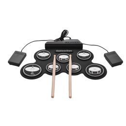 USB hand roll electronic drum (Color: green)