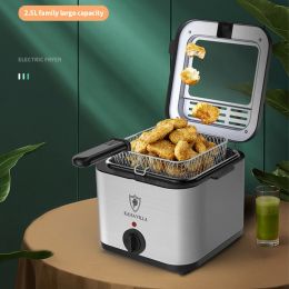 Visual Multifunctional Electric Air Fryer Skewer French Fries Machine (Electrical outlet: UK, Color: Silver)