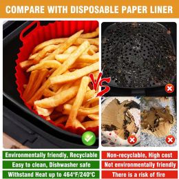 Air Fryer Silicone Pad Multifunctional Lined Baking Pan (Color: Brown, Style: S thin)