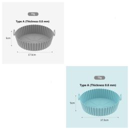 Air Fryer Silicone Pad Multifunctional Lined Baking Pan (Color: Blue and Grey, Style: S thin)