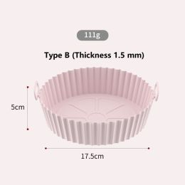 Air Fryer Silicone Pad Multifunctional Lined Baking Pan (Color: grey, Style: S thick)