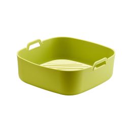 New Washable Foldable Silicone Air Fryer Baking Tray (format: Round Yellow)