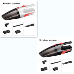 Handheld High-Power Vacuum Cleaner For Small Cars (Color: White Black wireless set)