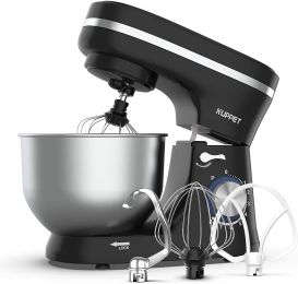 KUPPET Stand Mixer, 8-Speed Tilt-Head Electric Food Stand Mixer with Dough Hook, Wire Whip & Beater, Pouring Shield, 4.7QT Stainless Steel Bowl RT (Color: Black)