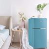 WANAI Compact Refrigerator 3.2 Cu.Ft Classic Retro Refrigerator 2 Door Mini Refrigerator Adjustable Remove Glass Shelves Refrigerator Suitable for Dor