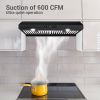 30 inch Kitchen Under Cabinet Range Hood 600CFM Stainless Steel Cooking Vented LEDs