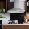 30 inch Wall Mounted Kitchen Range Hood Stainless Steel 450 CFM Vent LED Lamp 3-Speed New