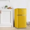 WANAI Compact Refrigerator 3.2 Cu.Ft Classic Retro Refrigerator 2 Door Mini Refrigerator Adjustable Remove Glass Shelves Refrigerator Suitable for Dor