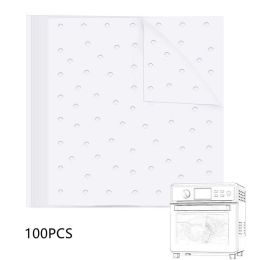 Rectangular Air Fryer Steamer Paper (Color: White, size: 25.5X29cm)